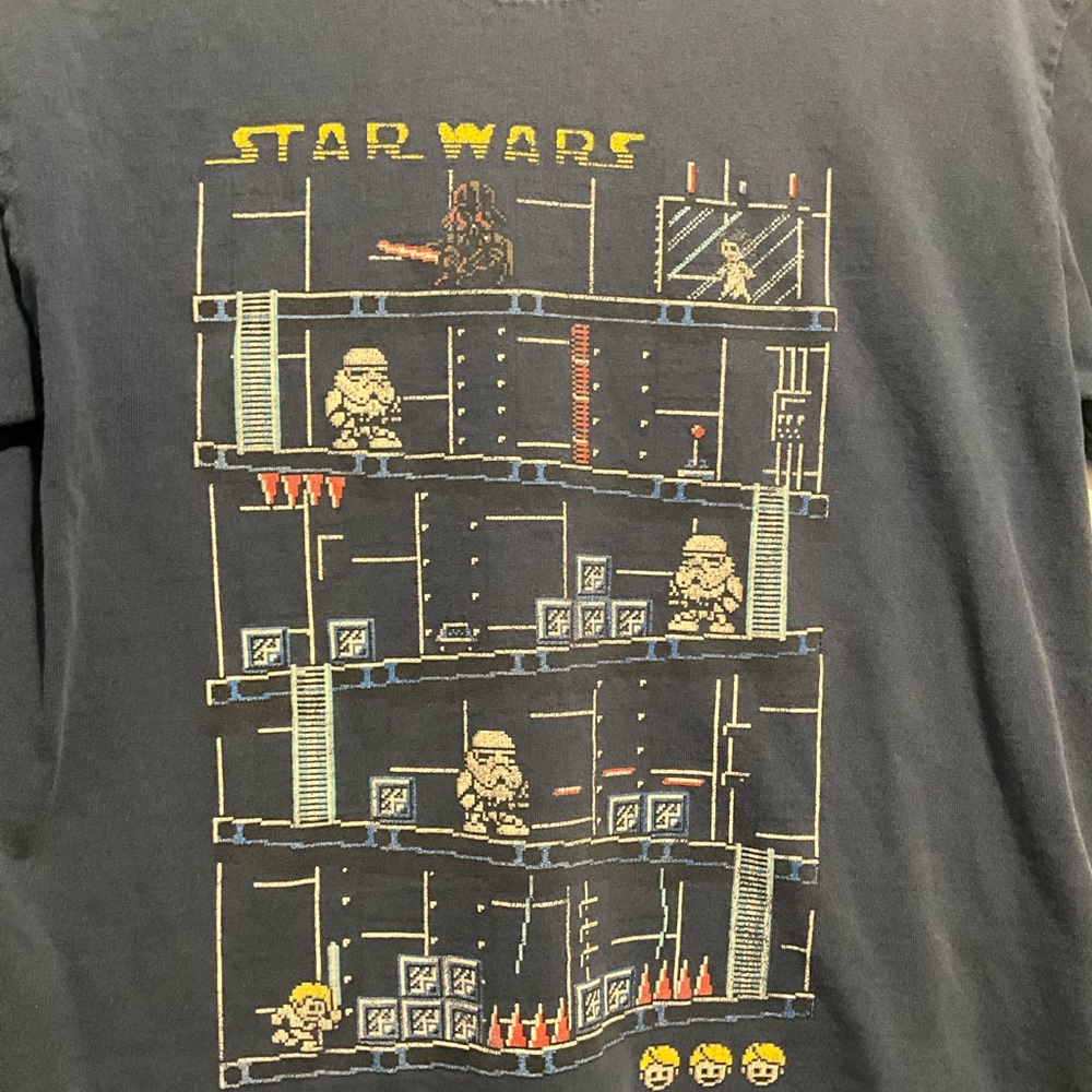 Star Wars Darth Vader video game style cartoon T-shirt